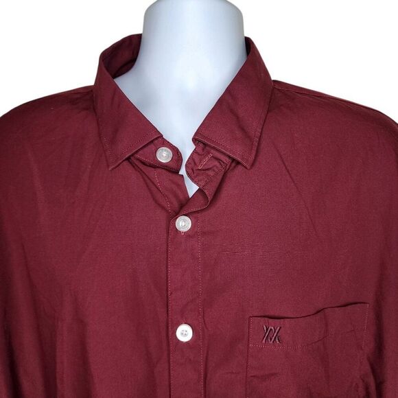 Dixxon Button Up Short Sleeve Performance Bamboo Shirt Mens 3XL Maroon Red - Picture 4 of 9